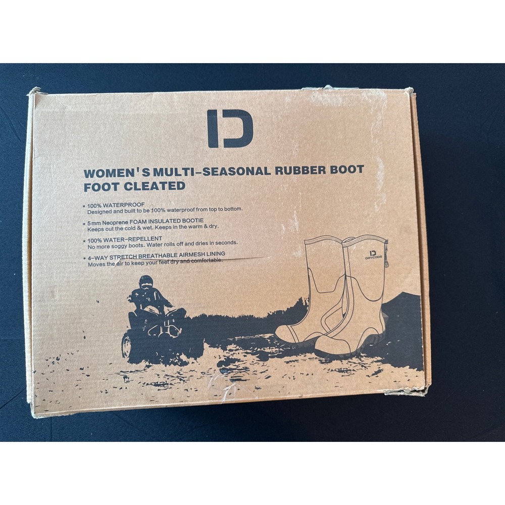 Drycode Womens Rubber Boots Camo Green Mint Cleated Waterproof Insulated Size 7 - Picture 15 of 16
